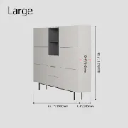 Nordic Light Gray Shoe Cabinet Rectangle with Turnover Doors in Large